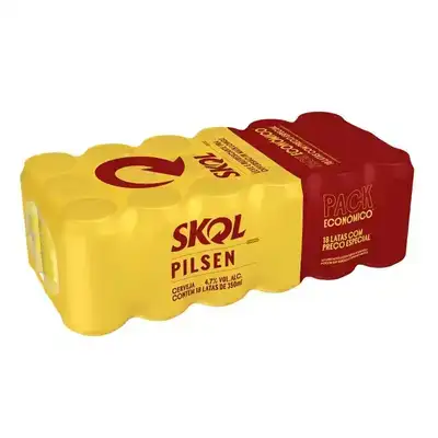 CERVEJA SKOL LATA PACK COM 18 LATAS 350ML